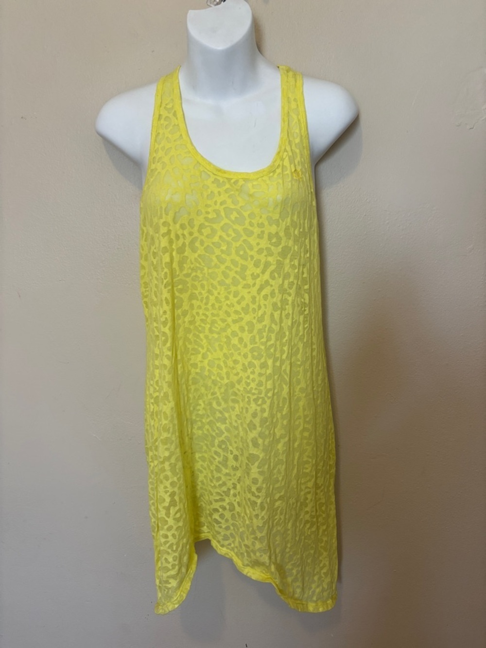 OP Yellow Leopard-Print Racerback Mini Dress